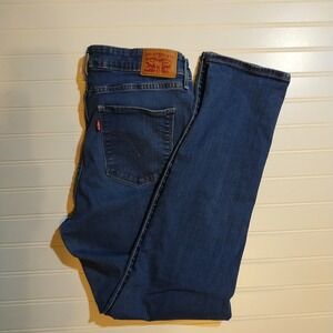 Levis 711 Skinny Jeans Womens 14M Dark Wash Blue Mid Rise Denim Streetwear Retro